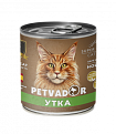 PETVADOR Полноценный сбалансированный влажный корм для кошек всех стадий жизни (утка), 0,24 кг