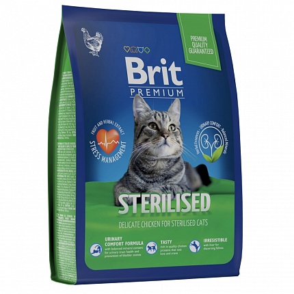 BRIT Premium Cat Sterilised Chicken Сухой корм для кошек Курица  2кг