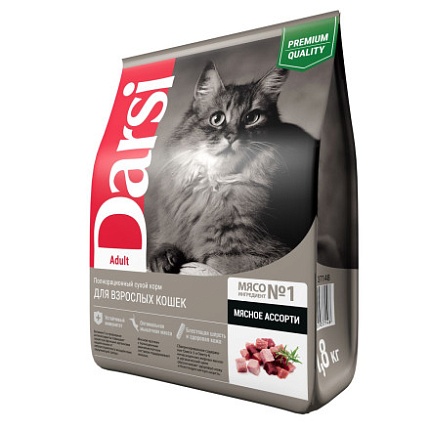 Darsi Adult Сухой корм для кошек Мясное ассорти 1.8 кг