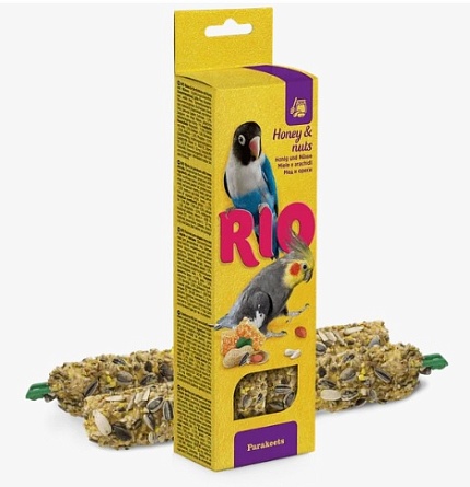 Rio, Палочки для средних попугаев с медом и орехами 2х75гр.