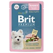BRIT Premium пауч для щенков миниатюрных пород Кролик с Цукини в соусе 85г