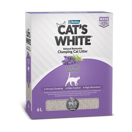 CAT'S WHITE Lavender Наполнитель с нежным ароматом лаванды 6л 