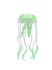 Декор из силикона "Медуза" плавающая (зеленая)10.5*20см (YM-1501G)