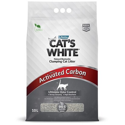CAT'S WHITE Activated Carbon Наполнитель с активированным углем 10л 