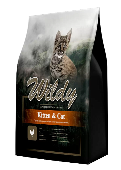 WILDY Kitten/Cat Сухой корм с курицей для котят и активных кошек 3 кг