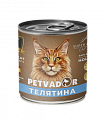 PETVADOR Полноценный сбалансированный влажный корм для кошек  (телятина и перепелка), 0,24 кг