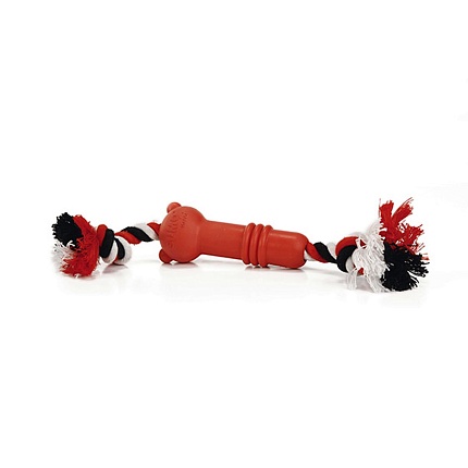 Beeztees Игрушка для собак "Sumo Mini Fit" Цилиндр на канате красный 4,5*4,5*11см