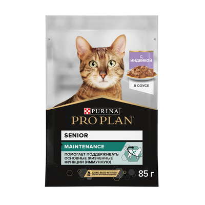 ProPlan, консервированный для взрослых кошек старше 7 лет Индейка, пауч 85гр.