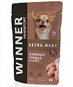 WINNER Extra Meat с кур.груд для взросл.собак мелк. пород с чувств.пищ.0,085кг*24шт