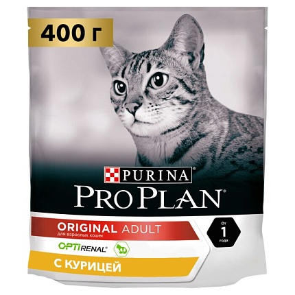 ProPlan, сухой для взрослых кошек Курица, 0,4 кг