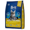 BRIT Premium Cat Adult Salmon сухой корм.для взрослых кошек премиум класса  Лосось  800г
