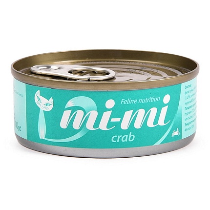 Mi-Mi, консервы для кошек и котят Краб, 80 г