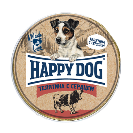 Happy Dog кон.для собак мелких пород паштет Телятина с сердцем 125г