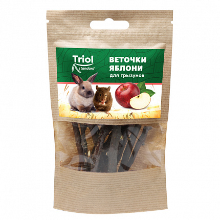 TRIOL STANDARD Лакомство веточки яблони для грызунов 40г