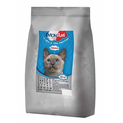 MON AMI сух. 10 кг для кошек Говядина