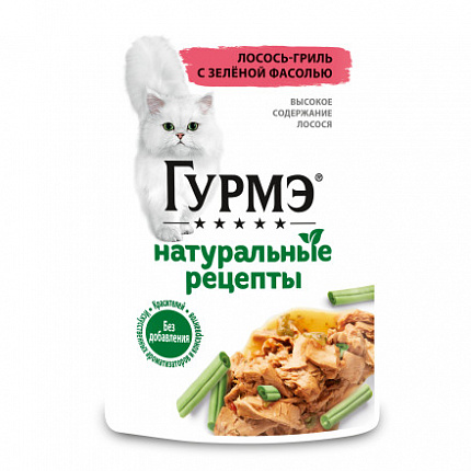 Gourmet Gold, Натуральные рецепты Лосось зеленая фасоль, 26х75г пауч
