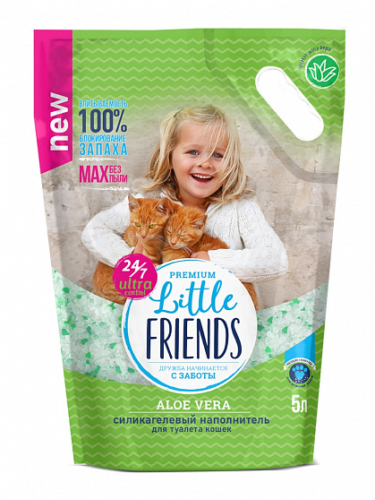 Литтл Френдс Наполнитель силикагелевый Aloe Vera 5л