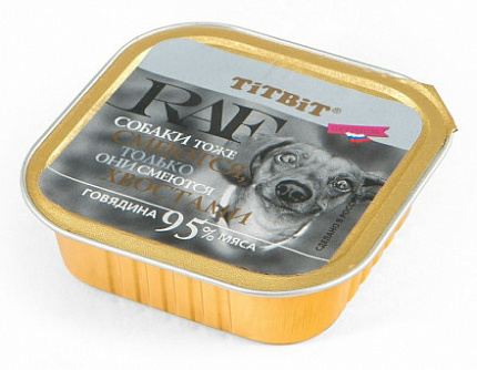 TiTBiT Консервы для собак RAF Говядина 100 г - ламистер