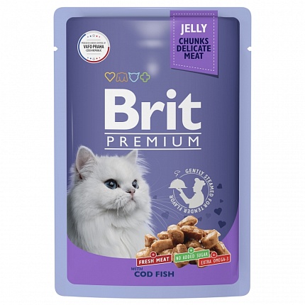 BRIT Premium пауч для кошек Треска 100гАКЦИЯ!