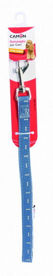 Camon Поводок со светоотражающим рисунком, синий, 15х1200 мм