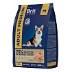 BRIT Premium Dog Adult Medium .для взр собак средних пород Курица 1кг