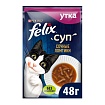FELIX Soup Juicy, консервированный Супчик для взрослых кошек Утка 36х48 гр.