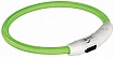 Beeztees Ошейник для собак силиконовый светящийся с USB зеленый 70см*10мм