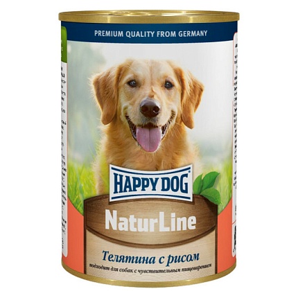 Happy Dog конс. мясные для собак (телятина с рисом), 0,4 кг
