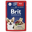 BRIT Premium пауч для взрослых собак всех пород  Говядина в соусе 85г