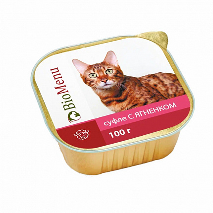 BIO MENU кон.для кошек суфле Ягненок 100г