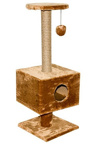 Домик-когтеточка  квадратный на подставке 37*35*95см