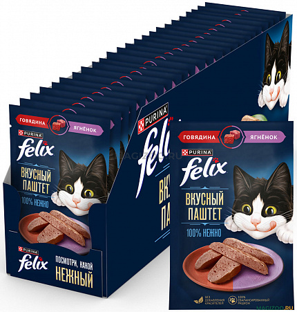 FELIX Вкусный паштет Говядина Ягненок, 26х75гр
