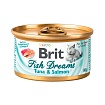 BRIT Care "Fish Dreams" Консервы для кошек Тунец/Лосось 80г 