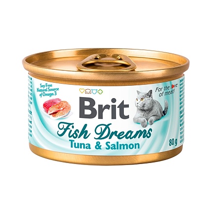 BRIT Care "Fish Dreams" Консервы для кошек Тунец/Лосось 80г 