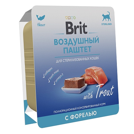 BRIT Premium Паштет воздушный для стерилизованных кошек Форель 100г