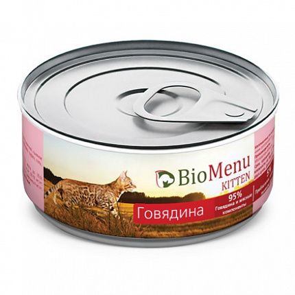 BIO MENU кон.для котят паштет Говядина 100г