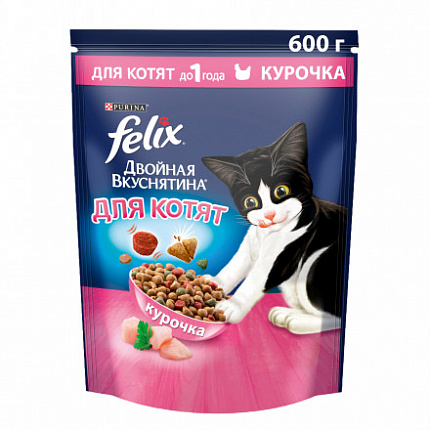FELIX Двойной вкус Курица для котят, 600 гр