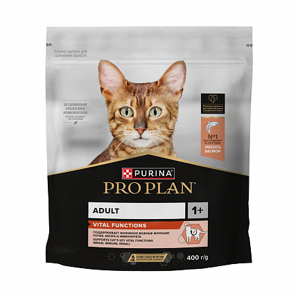 ProPlan, сухой для взрослых кошек Лосось, 0,4 кг