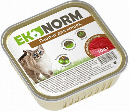 Ekonorm Паштет 100 г для кошек Говядина Печень