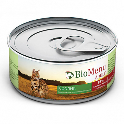 BIO MENU кон.для кошек паштет Кролик 100г