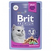 BRIT Premium пауч для взрослых стерилизованных кошек  Индейка и Сыр в желе 85г