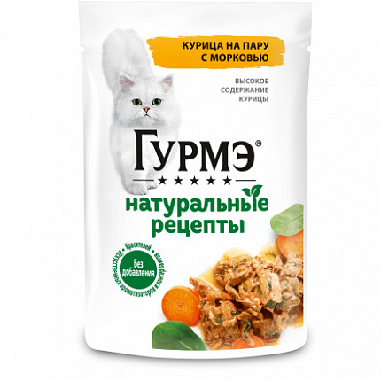 Gourmet Gold, Натуральные рецепты Курица Морковь, 26х75 г пауч