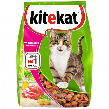 KITEKAT "Аппетитная телятинка" сухой 0,35 кг 1х18 шт
