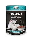 GINA консервированный для кошек тунец/кальмар 85 гр, пауч (Тайланд)