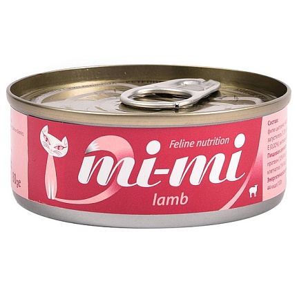 Mi-Mi, консервы для кошек и котят Ягненок, 80 г