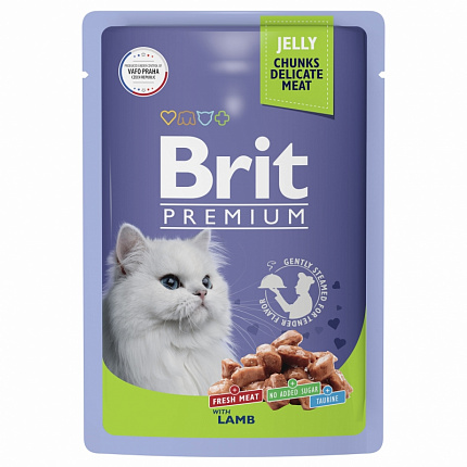 BRIT Premium пауч для взрослых кошек Ягненок в желе 85г