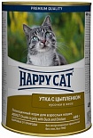 Happy cat, кон.для кошек кусочки в желе Утка с цыпленком 400г