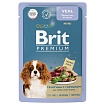 BRIT Premium пауч для взрослых собак мини пород Телятина с Зеленым Горошком в соусе 85г