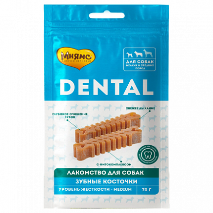 Мнямс Лакомство DENTAL для собак "Зубные косточки" 70г
