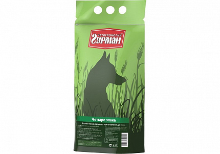 Четвероногий гурман, каша 4 злака 3 кг (зеленый пакет)